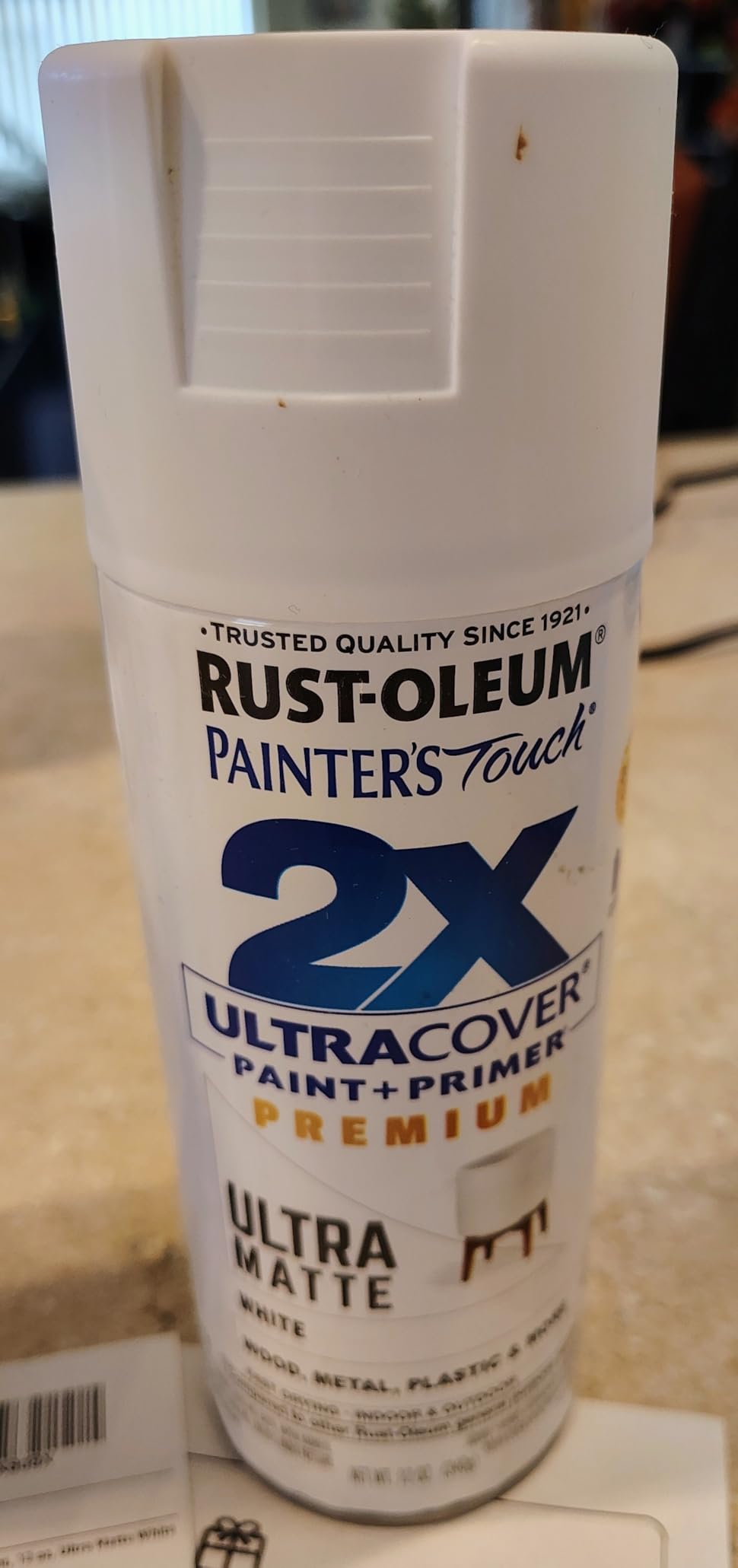 Rust-Oleum 331181 Painter's Touch 2X Ultra Cover Spray Paint, 12 oz, Ultra Matte White customer photo 1
