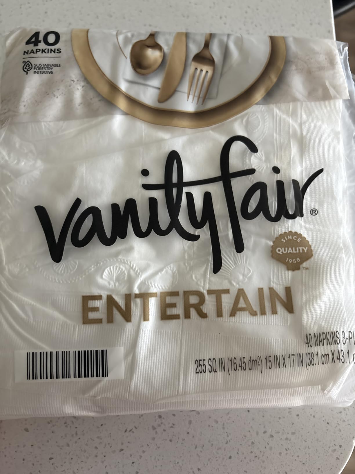 Vanity Fair Entertain Paper Napkins, 40 Count (Pack of 8), Disposable Napkins Made For Entertaining And Events customer photo 2