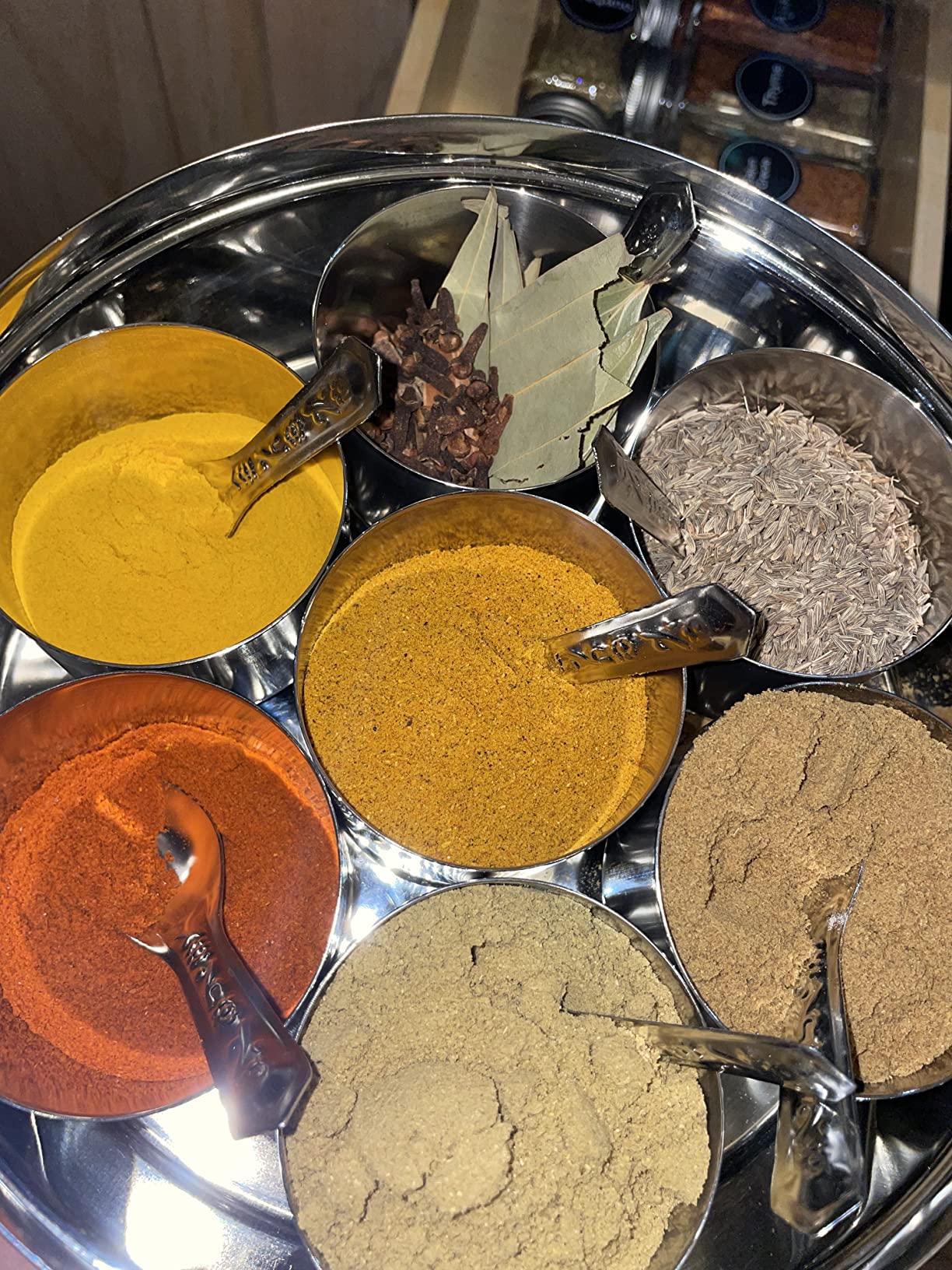 Stainless Steel Transparent Masala Dabba - 7 Containers, Steel Masala Box, Kitchen Spice Box customer photo 1