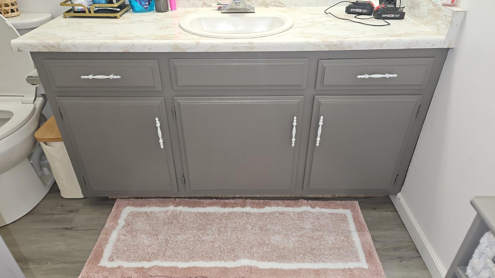 ALL-IN-ONE Paint by Heirloom Traditions, Stonehenge (Mid-tone Neutral Taupe), Quart - Durable cabinet and furniture paint. Built in primer and top coat, no sanding needed. customer photo 2