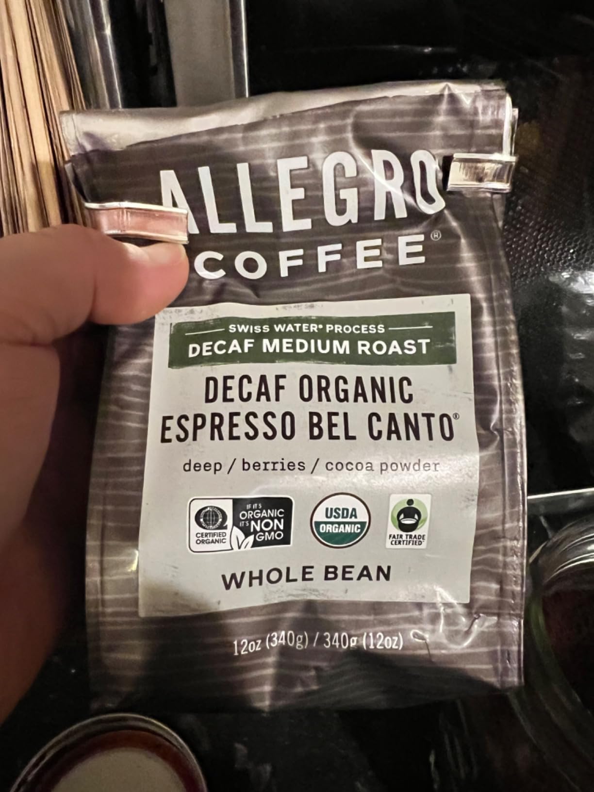 Allegro Coffee Decaf Organic Espresso Bel Canto Whole Bean Coffee, 12 oz customer photo 2