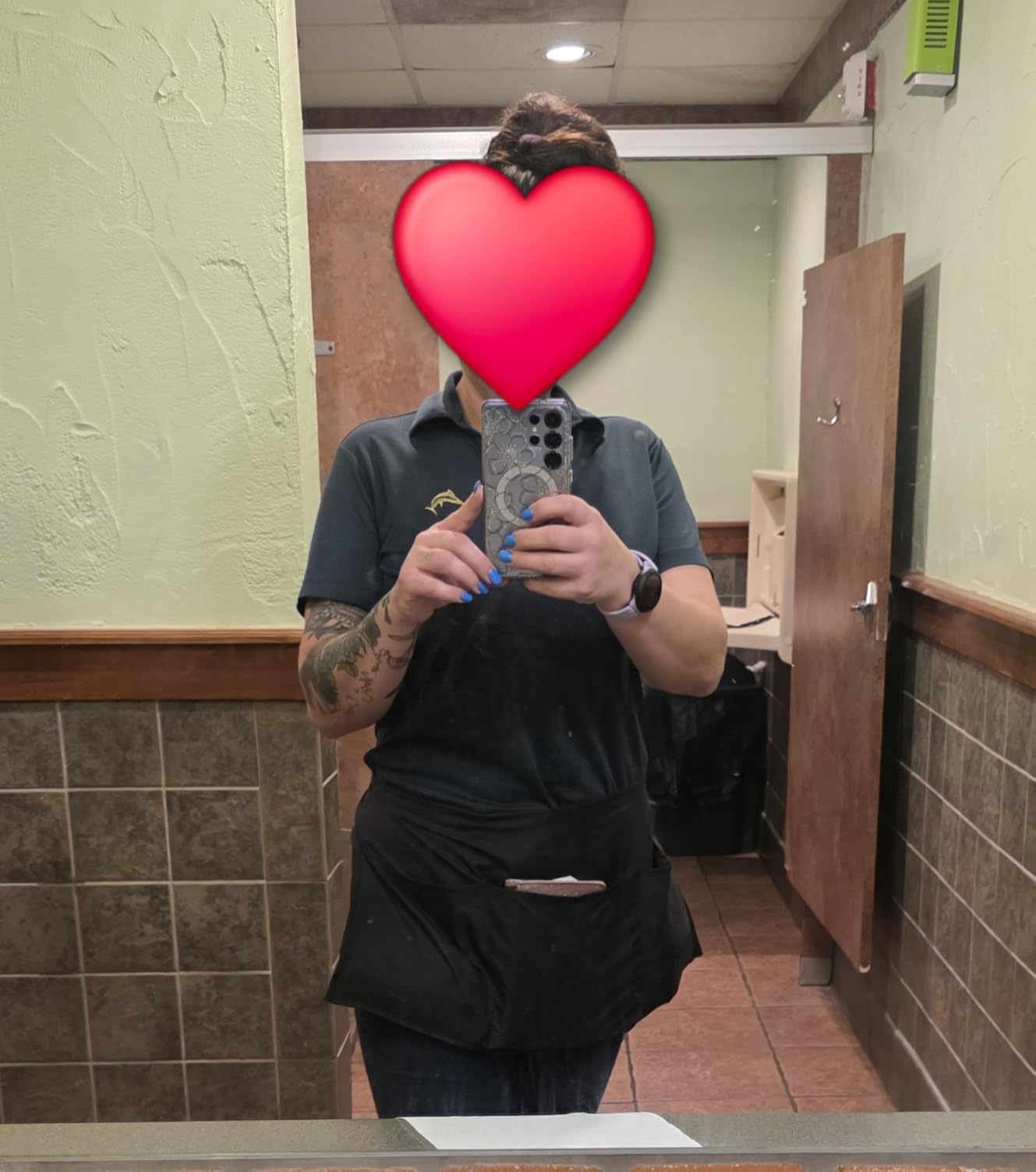BOHARERS Waist Apron with 3 Pockets - Black Waitress Waiter Server Short Aprons customer photo 1
