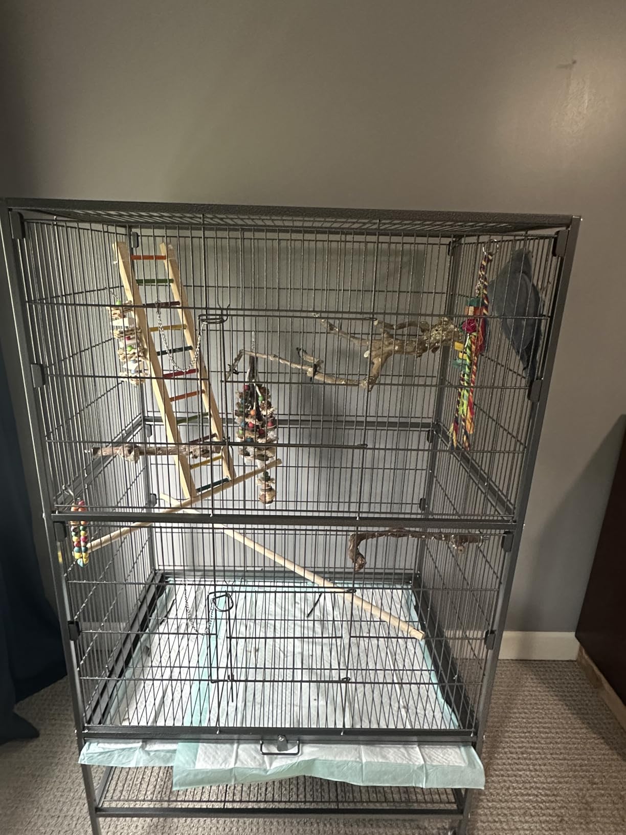 Yaheetech 52'' Bird cage w/Perches & Feeders, Large Birdcage with Pull-Out Tray, Rolling Wheels, Extra Storage, Flight Cage for Cockatiel, Parrot, Parakeet, Conure, Budgie, Pigeon Small/Medium Birds customer photo 2