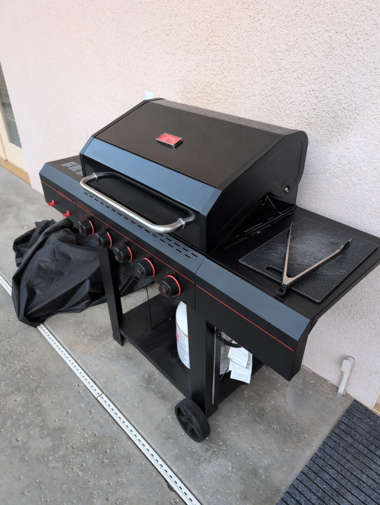 Megamaster 5-Burner Propane Gas Grill with Side Tables, Accessory Hooks, 50,000 BTUs, 656 SQ. In. Cooking Space, 2 Wheel Transport, Outdoor Kitchen Grill for BBQs, Backyards, and More - 720-0982 customer photo 2