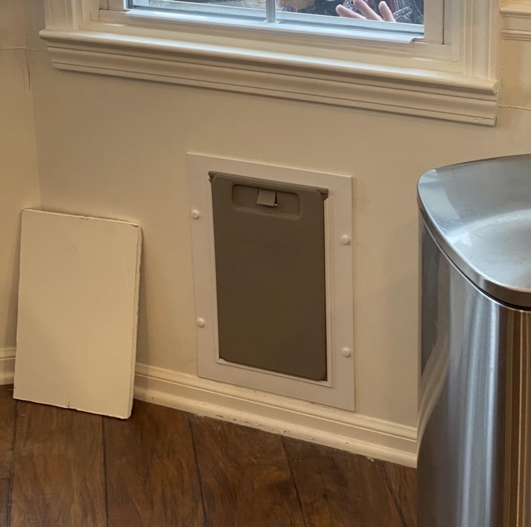 PetSafe Wall Entry Pet Door - Rust-Free Telescoping Frame - Easy Install for Interior & Exterior Walls 4 3/4