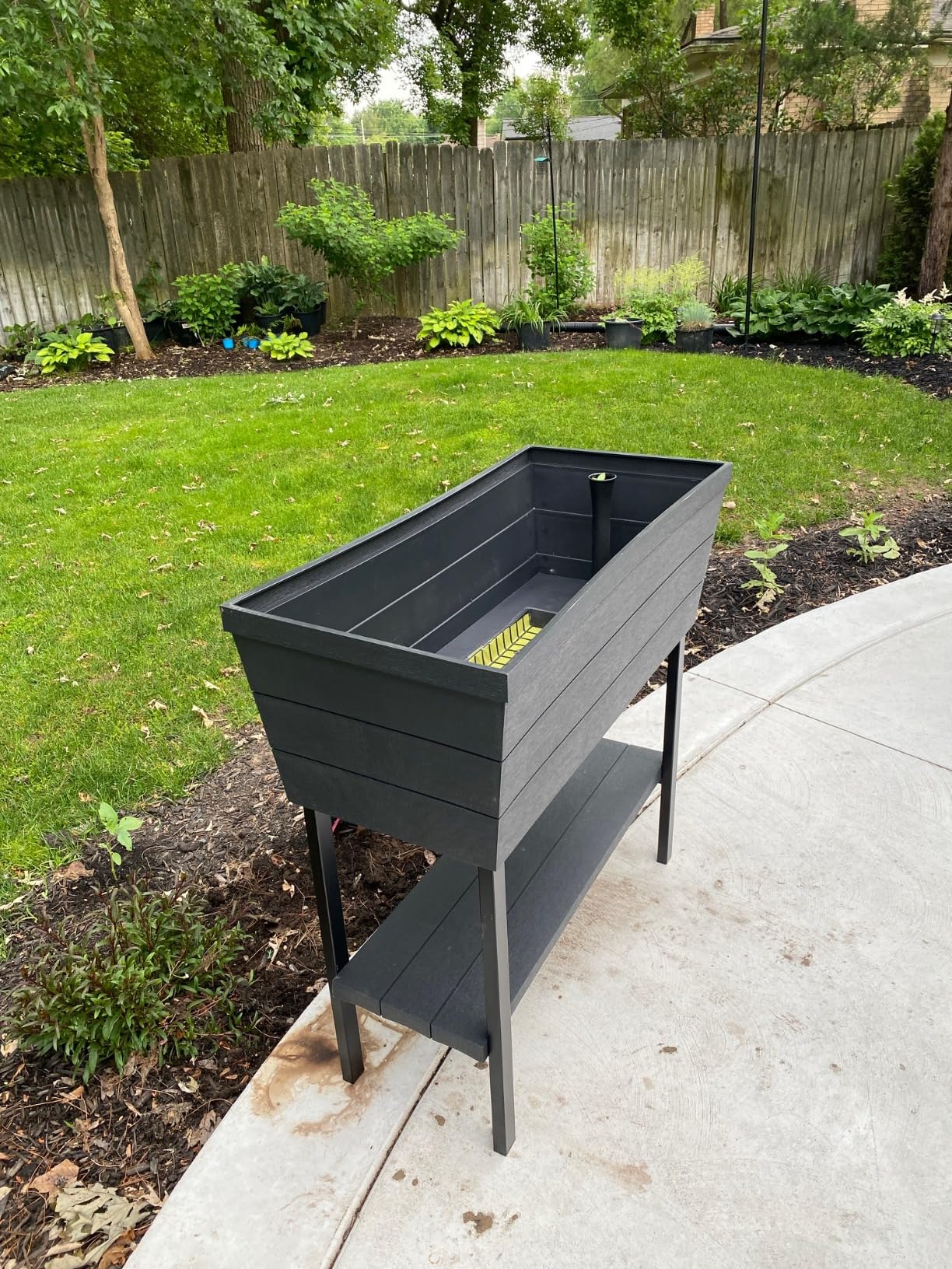 Keter Urban Bloomer 12.7 Gallon Raised Garden Bed and Outdoor Herb Garden Planter with Self Watering Gauge and Drainage Plug, Dark Grey customer photo 2