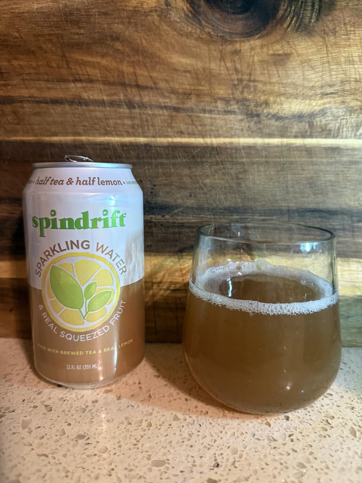 Spindrift Sparkling Water, Half Tea & Half Lemon Flavored, Made with Real Squeezed Fruit, 12 Fl Oz Cans, Pack of 24 customer photo 1