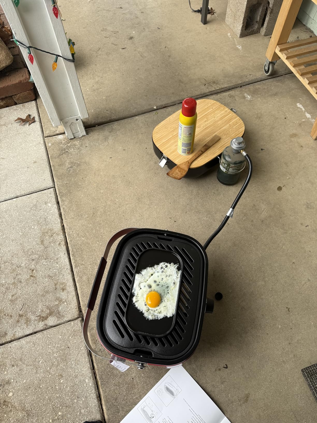 Cuisinart Venture™ Portable Gas Grill, Small Camping Grill with Cutting Board and Handle, Non Stick Porcelain Enameled Cast Iron Grate, 9,000 BTU Stainless Steel Burner for Camping, Tailgates, Beaches customer photo 2