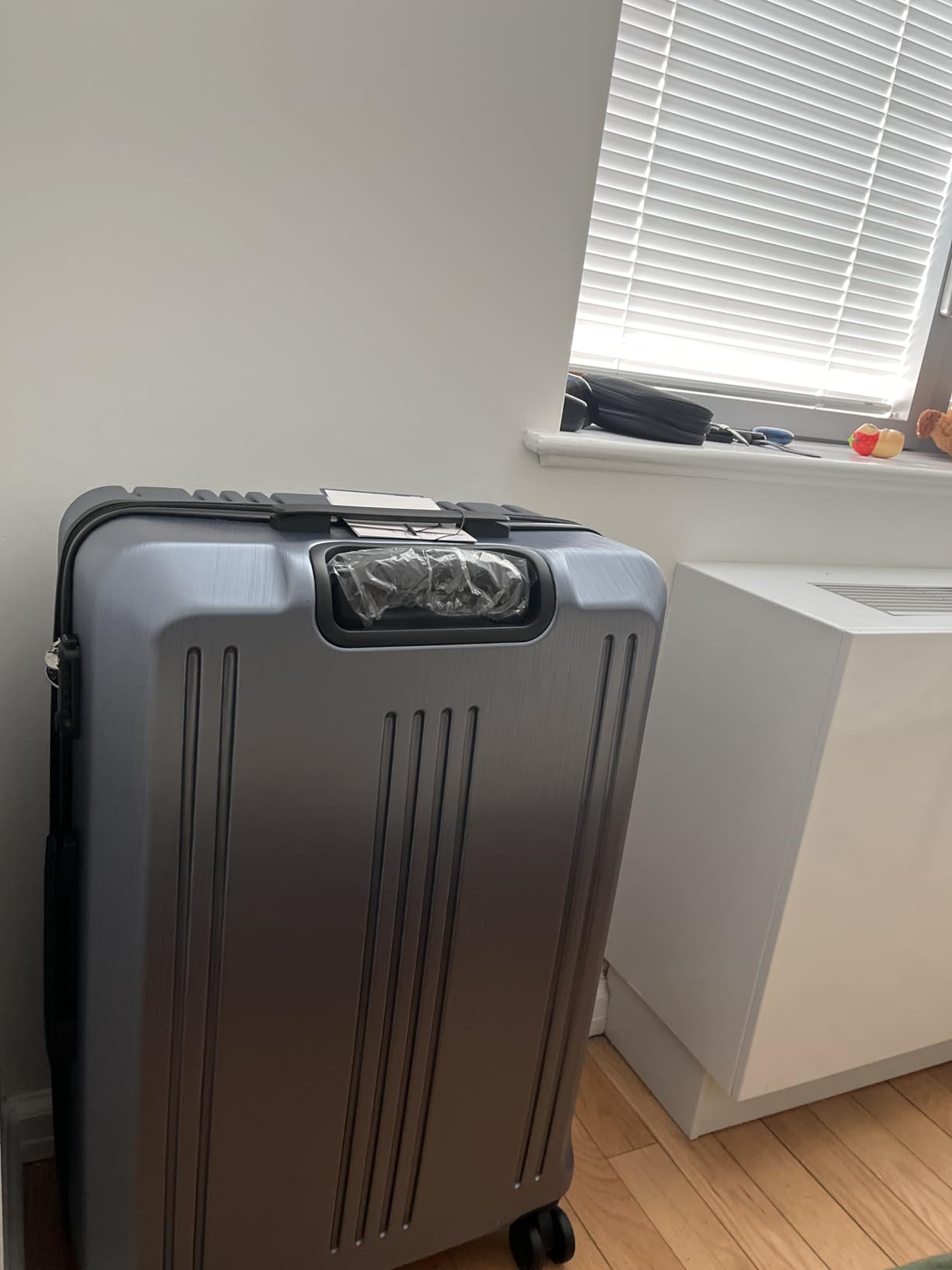 Coolife Luggage 3 Piece Set PC+ABS Hardshell Suitcases with TSA Lock, Spinner Lightweight (grey, 3 piece set) customer photo 2