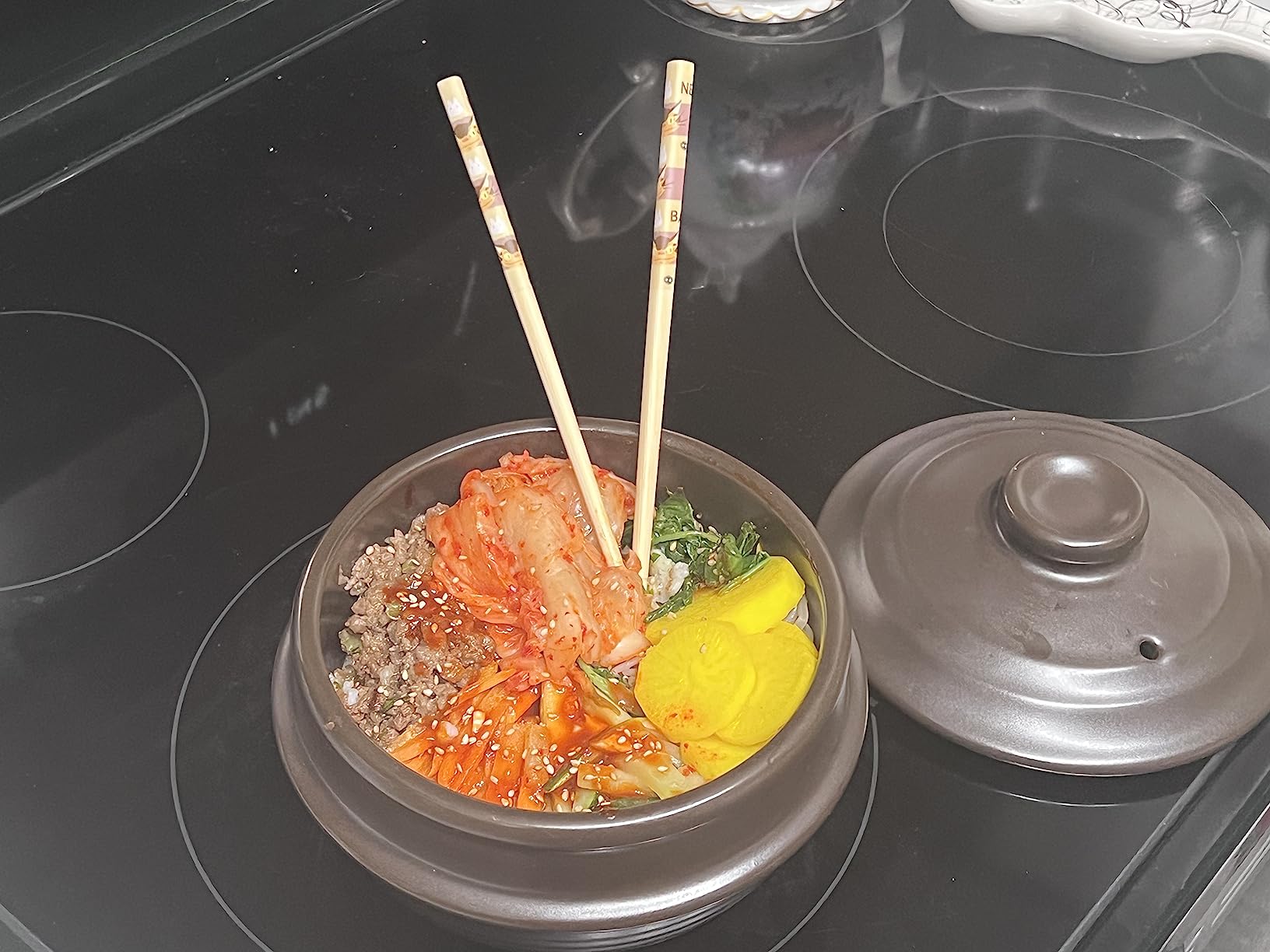Crazy Korean Cooking Dolsot Korean Stone Bowl with Lid (No Trivet) (Size 4) customer photo 1