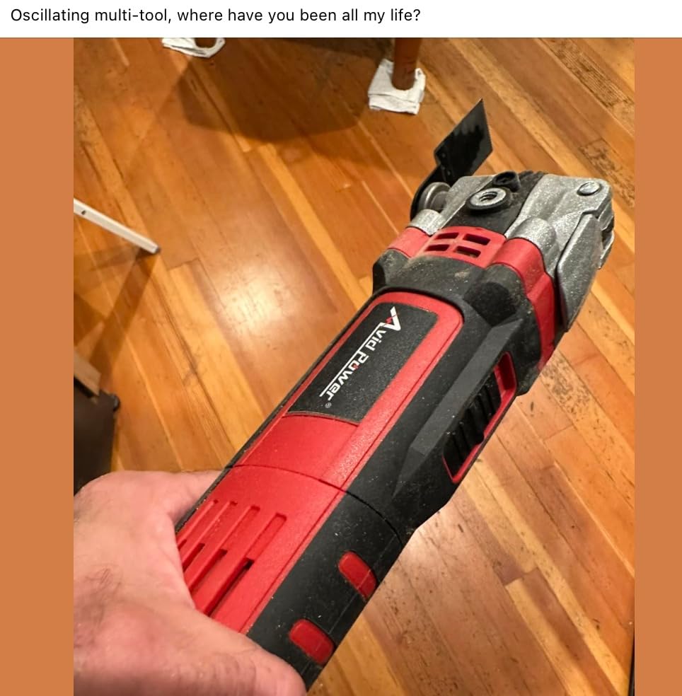 AVID POWER Oscillating Tool, 3.5-Amp Oscillating Multi Tool with 4.5° Oscillation Angle, 6 Variable Speeds and 13pcs Saw Accessories, Auxiliary Handle and Carrying Bag customer photo 1