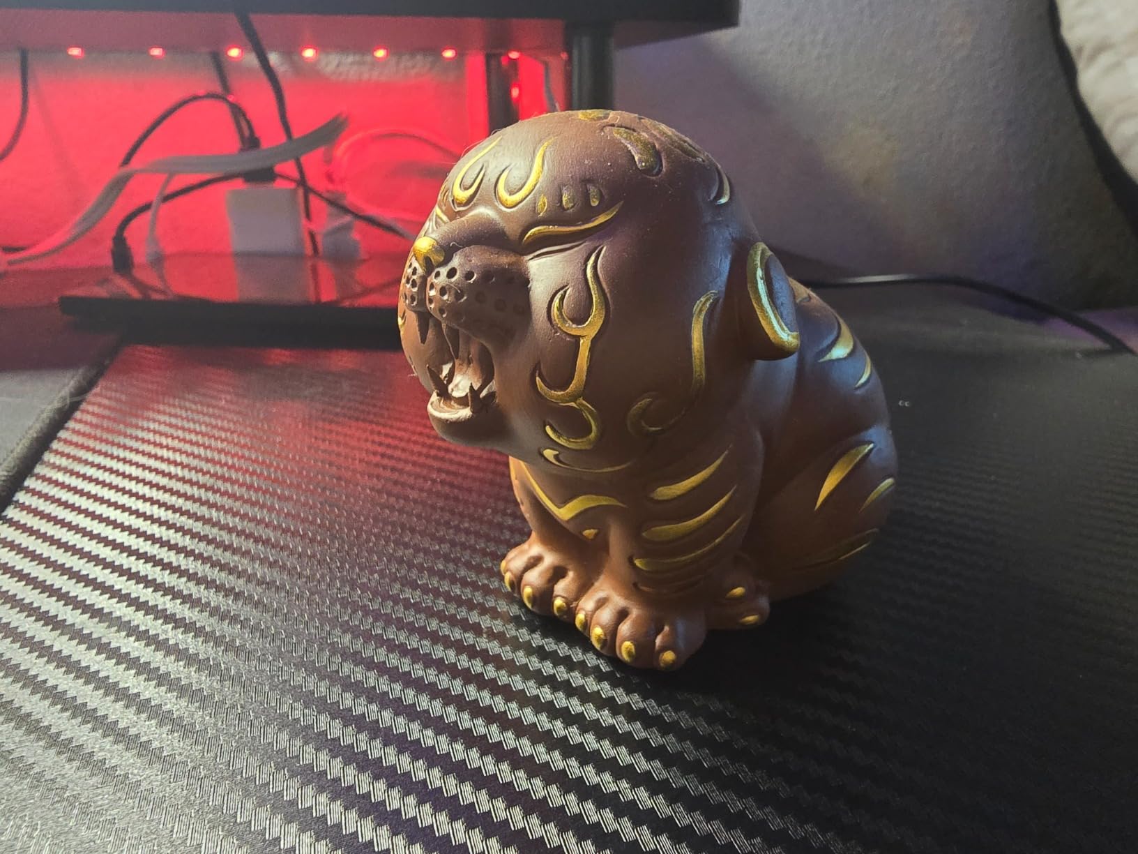 Zisha Kung Fu Tea Pet - Cute Tiger Ceramic Decoration Ornament for Tea Fans customer photo 1