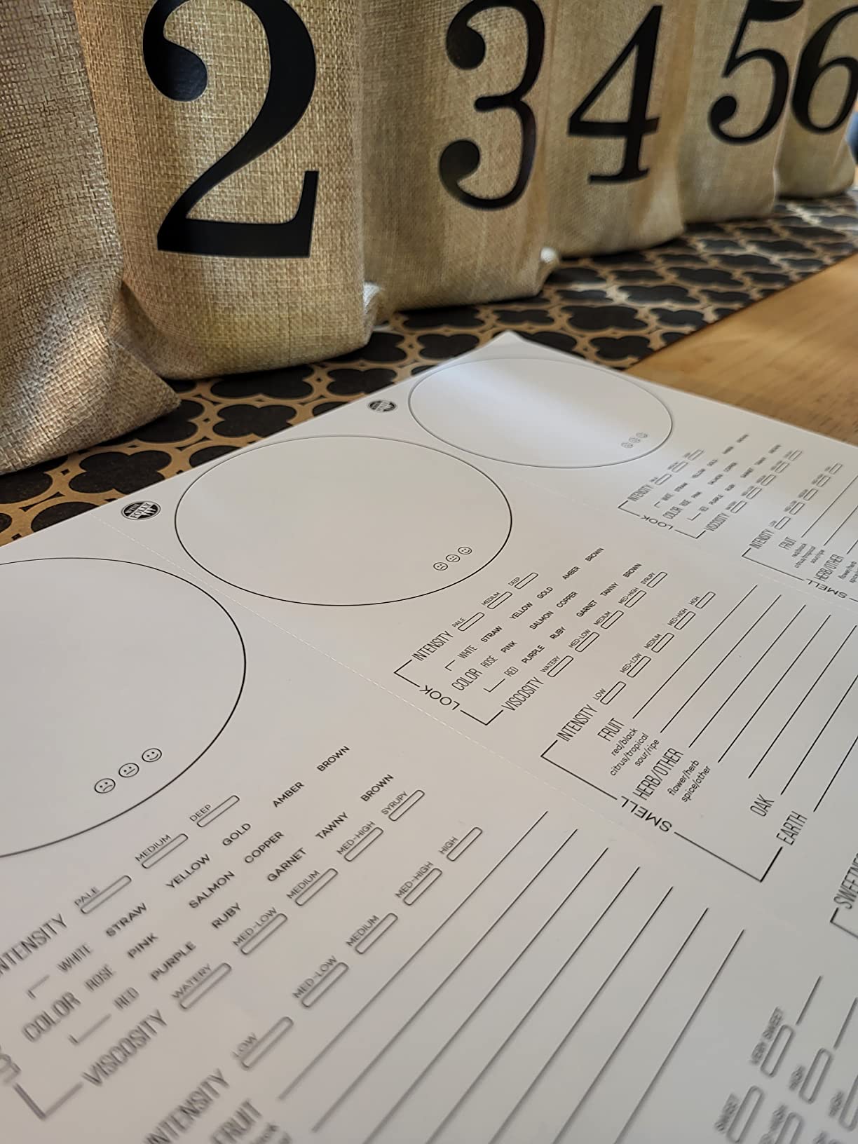Wine Folly Tasting Placemats - 20-Pack Disposable Note-Taking Mats (12