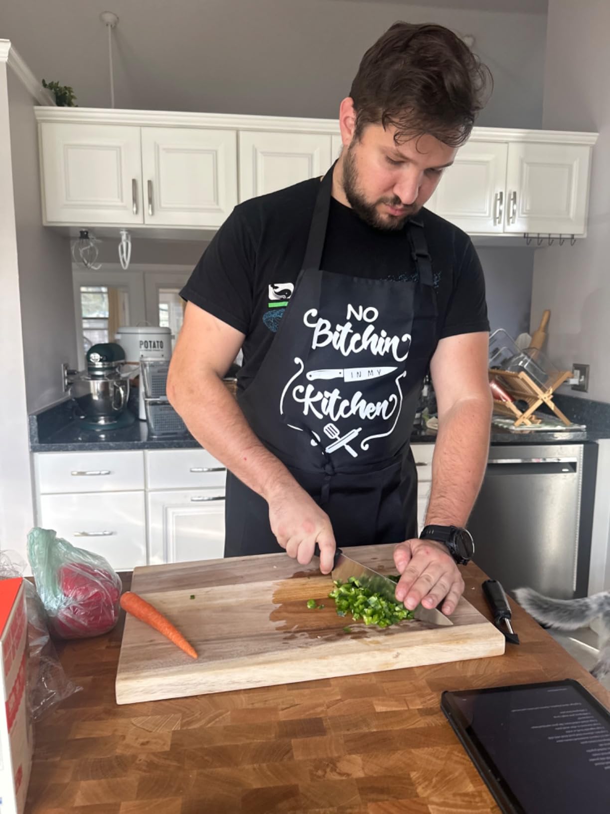 Funny Aprons for Women Men, Novelty Kitchen Cooking Apron with 2 Pockets, Cute Baking Apron for Bakers, Birthday Mothers Day Apron Gift for Mom Wife Daughter Sister Aunt Grandma customer photo 1