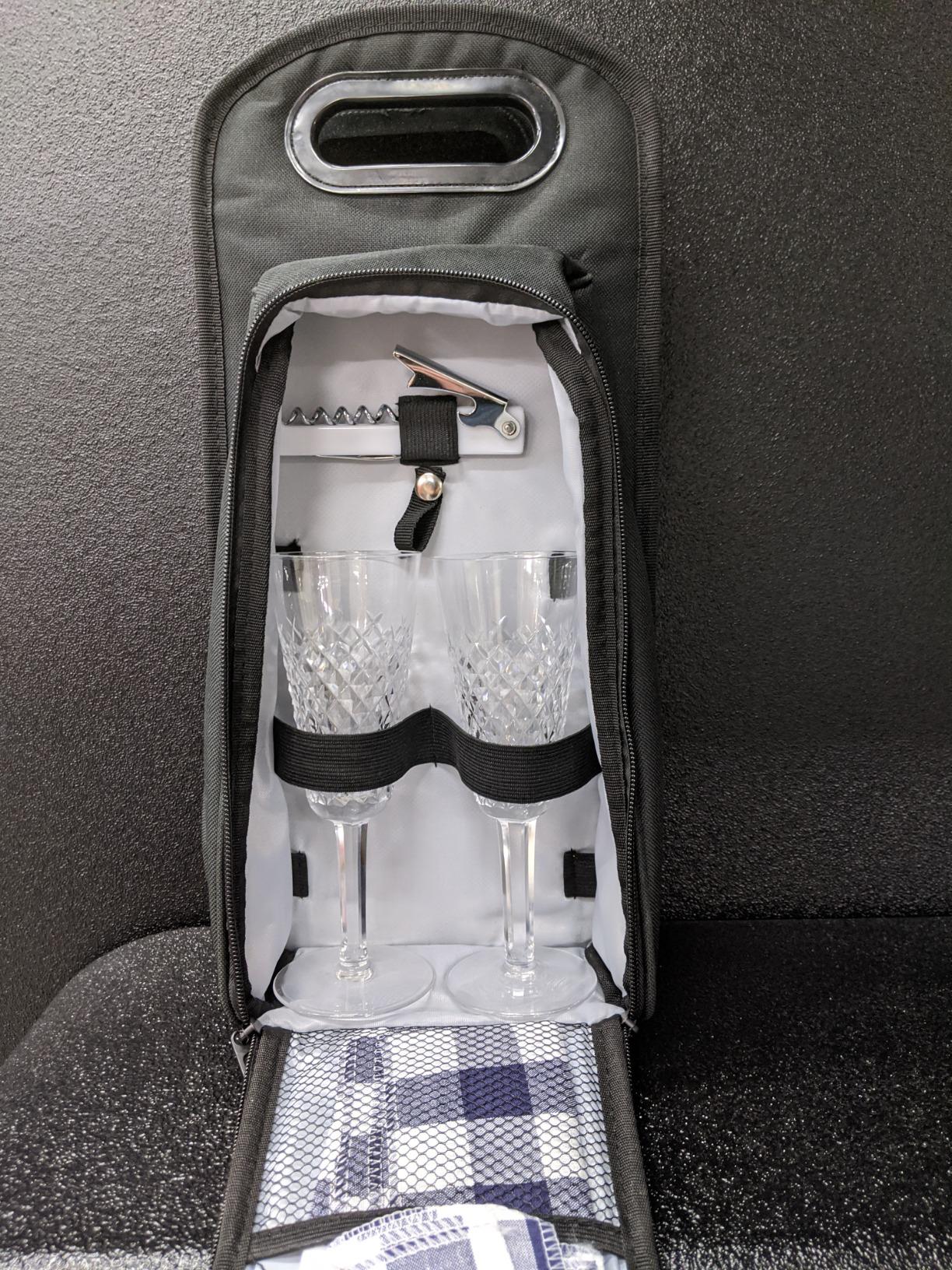 ALLCAMP Wine Bag - Insulated Cooler Bag with Wine Glasses, Bottle Opener & Wine Accessories for Wine Lovers - Portable Wine Gift Bag for Travel, Picnics, and Gift Ideas (Black) customer photo 1