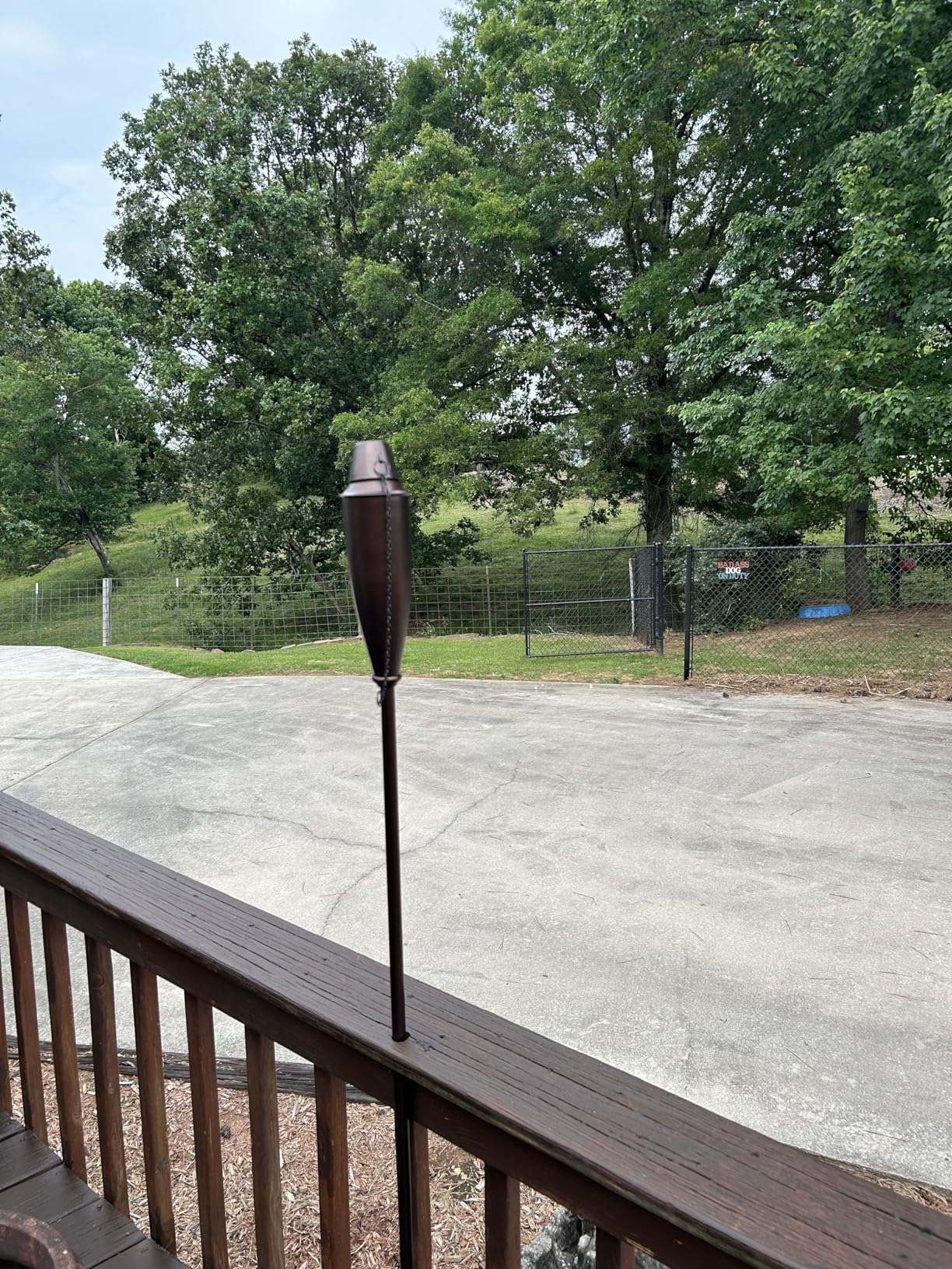 Garden Torches for Outside - Deco Home Pack of 4 Metal Garden Torches Citronella Oil for Outdoor Ambiance - Bronze customer photo 1