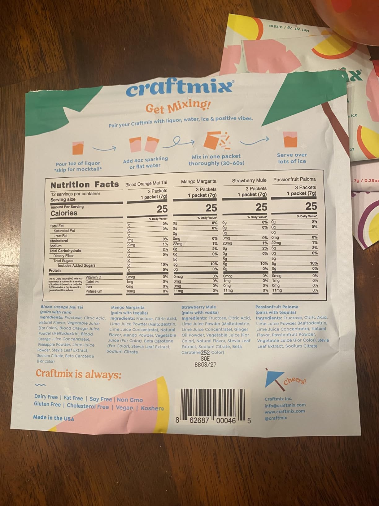 Craftmix Variety Pack Cocktail & Mocktail Drink Mixer, Skinny Mixes - Water Flavoring Packets - Made With Real Fruit - Vegan Low-Carb, Low-Sugar, Non-GMO, Dairy Free, Gluten Free, 12 Pack customer photo 1