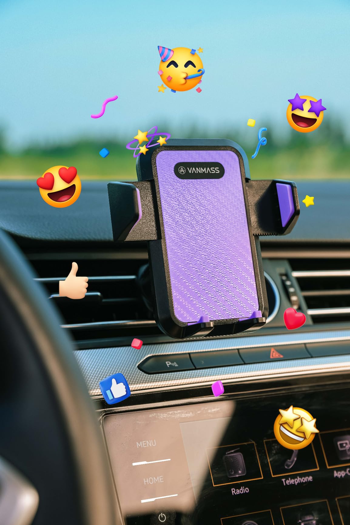 VANMASS 85+LBS Strongest Suction & Military-Grade 2026 Ultimate Car Phone Mount Cell Phone Holder Truck for Dash Windshield Vent for iPhone 17 Pro Max Automobile Accessory Kits customer photo 1