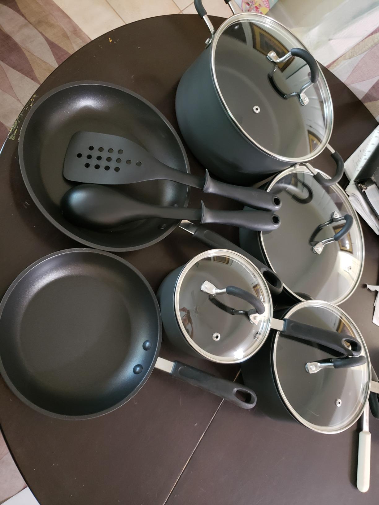 Cook N Home Pots and Pans Set Nonstick Professional Hard Anodized Cookware Sets 12-Piece, Dishwasher Safe with Stay-Cool Handles, Black customer photo 1
