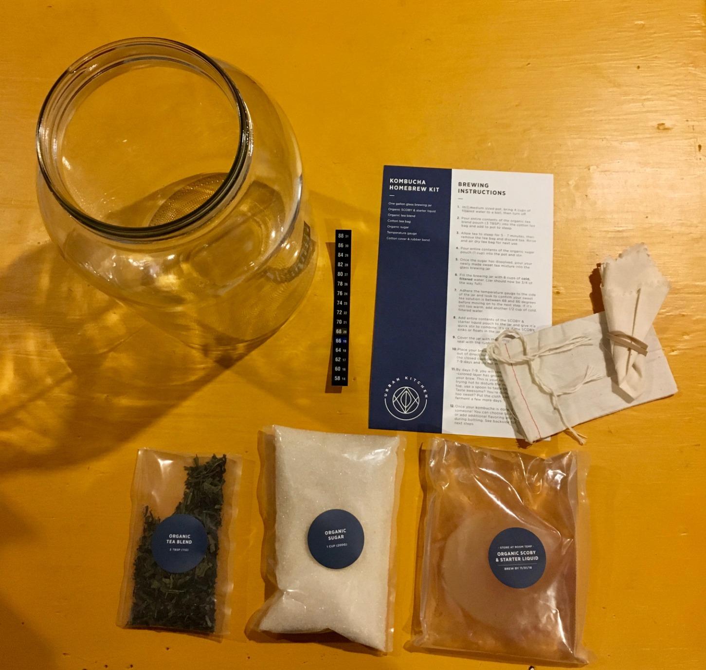 Kombucha Starter Kit - Includes Organic SCOBY, Starter Liquid, 1 Gallon Glass Jar, Temp Gauge, Tea, and Sugar customer photo 1