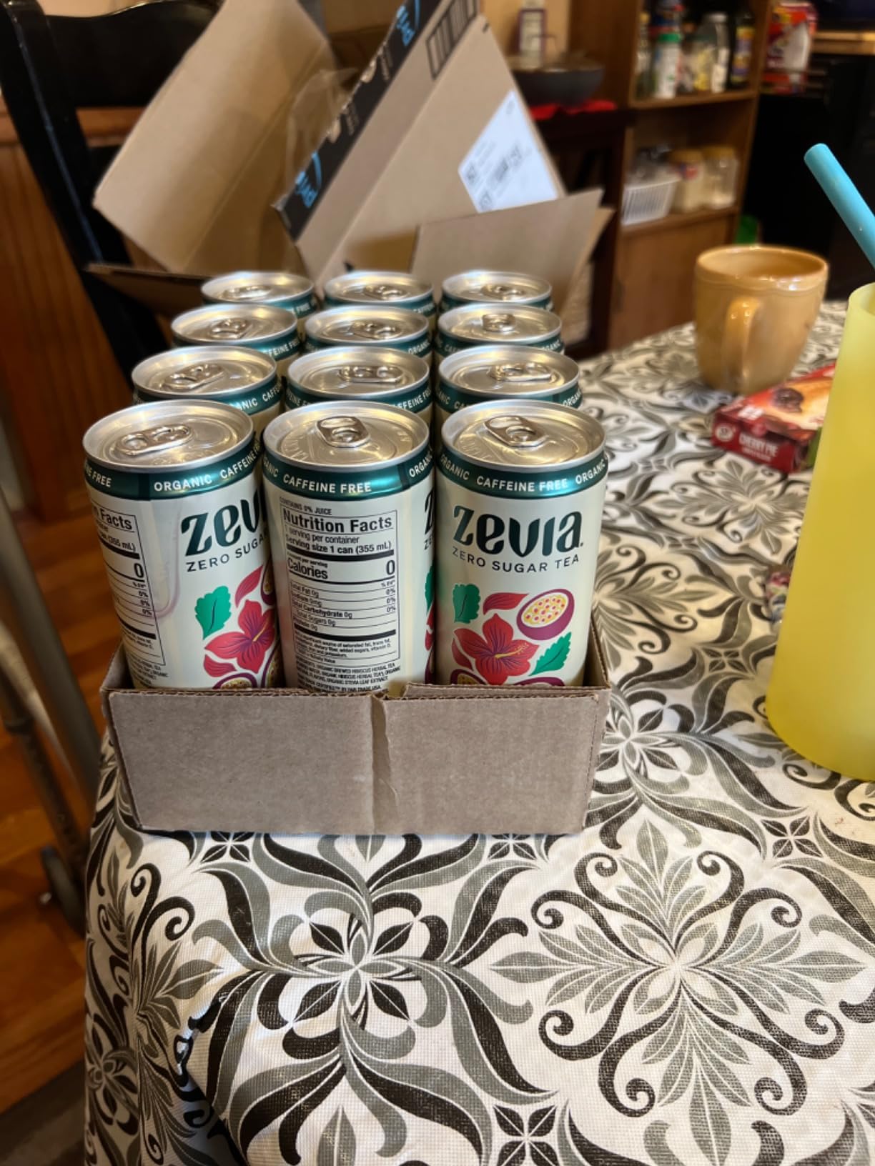 Zevia Zero Sugar Tea, Hibiscus Tea with Passionfruit Caffeine Free, 12 oz Cans (12-Pack) - Naturally Sweetened, Zero Calorie Sugar Free - Non-GMO Project Verified, Gluten-Free, Vegan customer photo 1