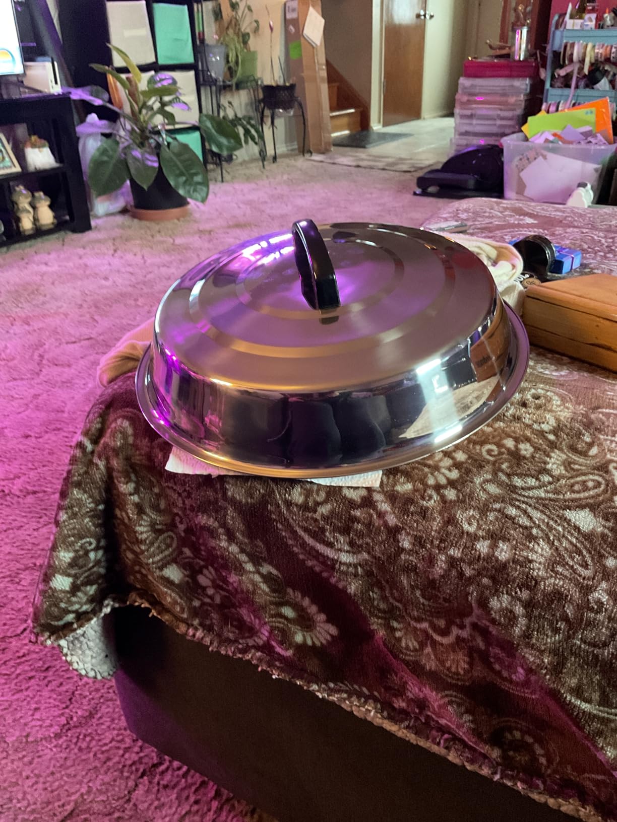 ZBXFCSH Griddle Accessories 12 Inch Round Stainless Steel Basting Griddle Cover - Cheese Melting Dome and Steaming Cover Wok Lids customer photo 1
