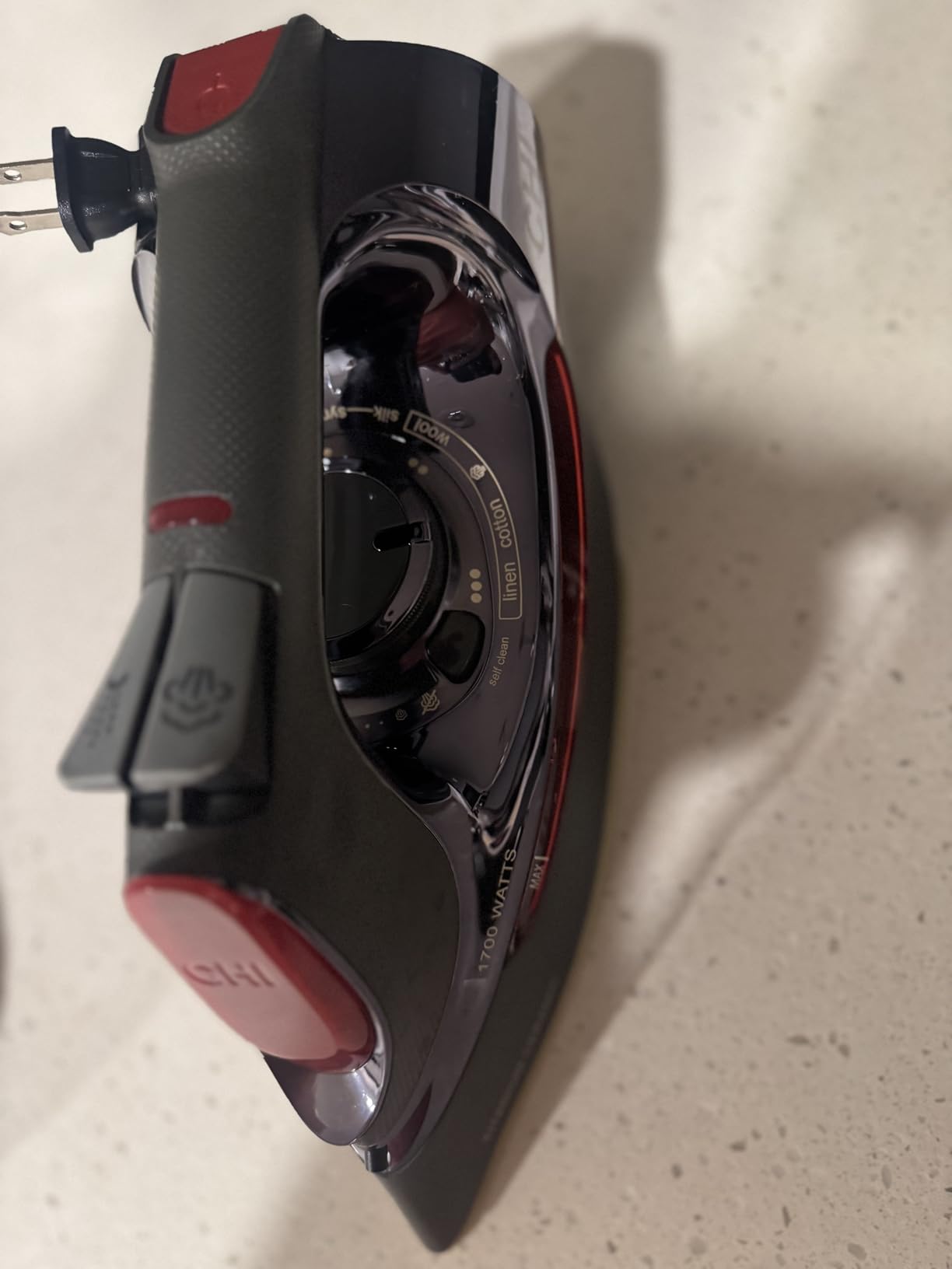 CHI Steam Iron for Clothes with 8' Retractable Cord, 1700 Watts, 3-Way Auto Shutoff, 400+ Holes, Professional Grade, Temperature Control Dial, Titanium Infused Ceramic Soleplate, Black/Chrome (13109) customer photo 1
