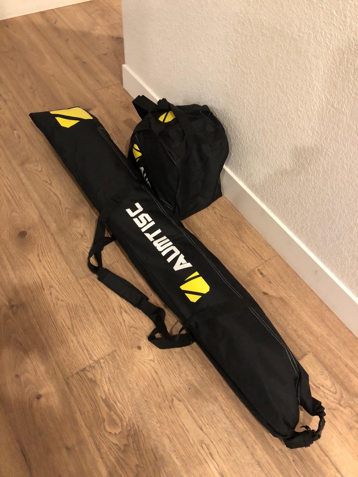 AUMTISC Ski and Boot Bag Combo, Padded Ski Bag for Air Travel, Two Piece Snow Ski Travel Bags for Flying, Adjustable Length Ski Storage Bags for Skis Up to 200cm and Boots Up to Size 13 customer photo 1