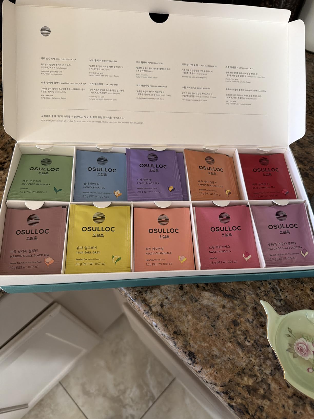 OSULLOC Premium Tea Collection (40 count, 10 flavors x 4 ea), Self Care Sampler Gift Box Variety Pack, Premium Organic Pure & Blended Tea from Jeju customer photo 1