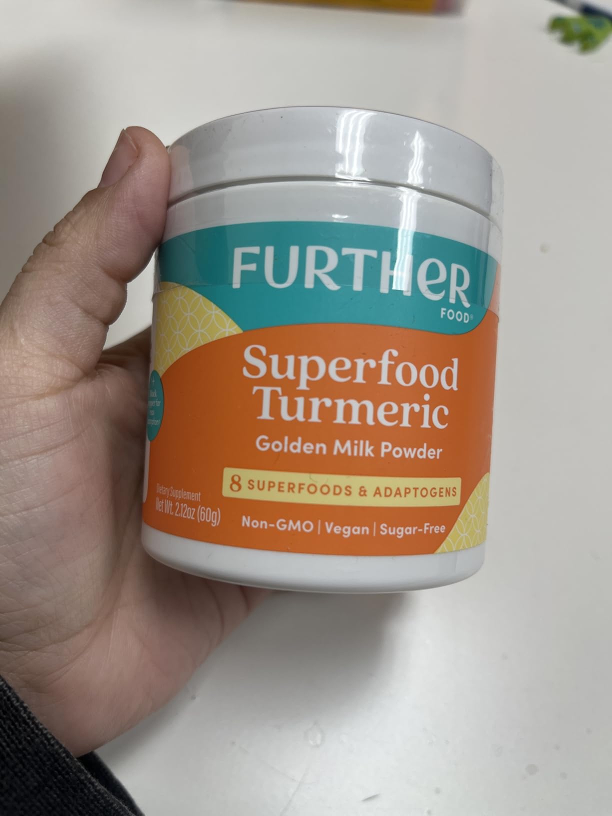 Further Food Superfood Turmeric Root Powder - Maximum Absorption, Natural Immune Booster, Golden Milk Blend, Sugar Free, Keto, Vegan, Non-GMO, 2.12 Oz customer photo 1