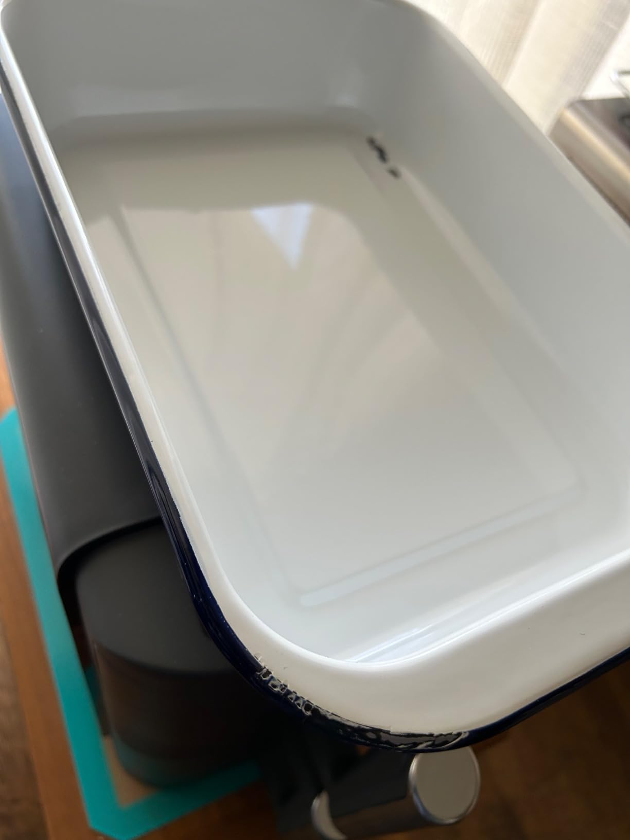 Webake Enamelware 9x13 Baking Pan with Lid - Oblong Cake Pan Enameled Steel Roasting Pan customer photo 1