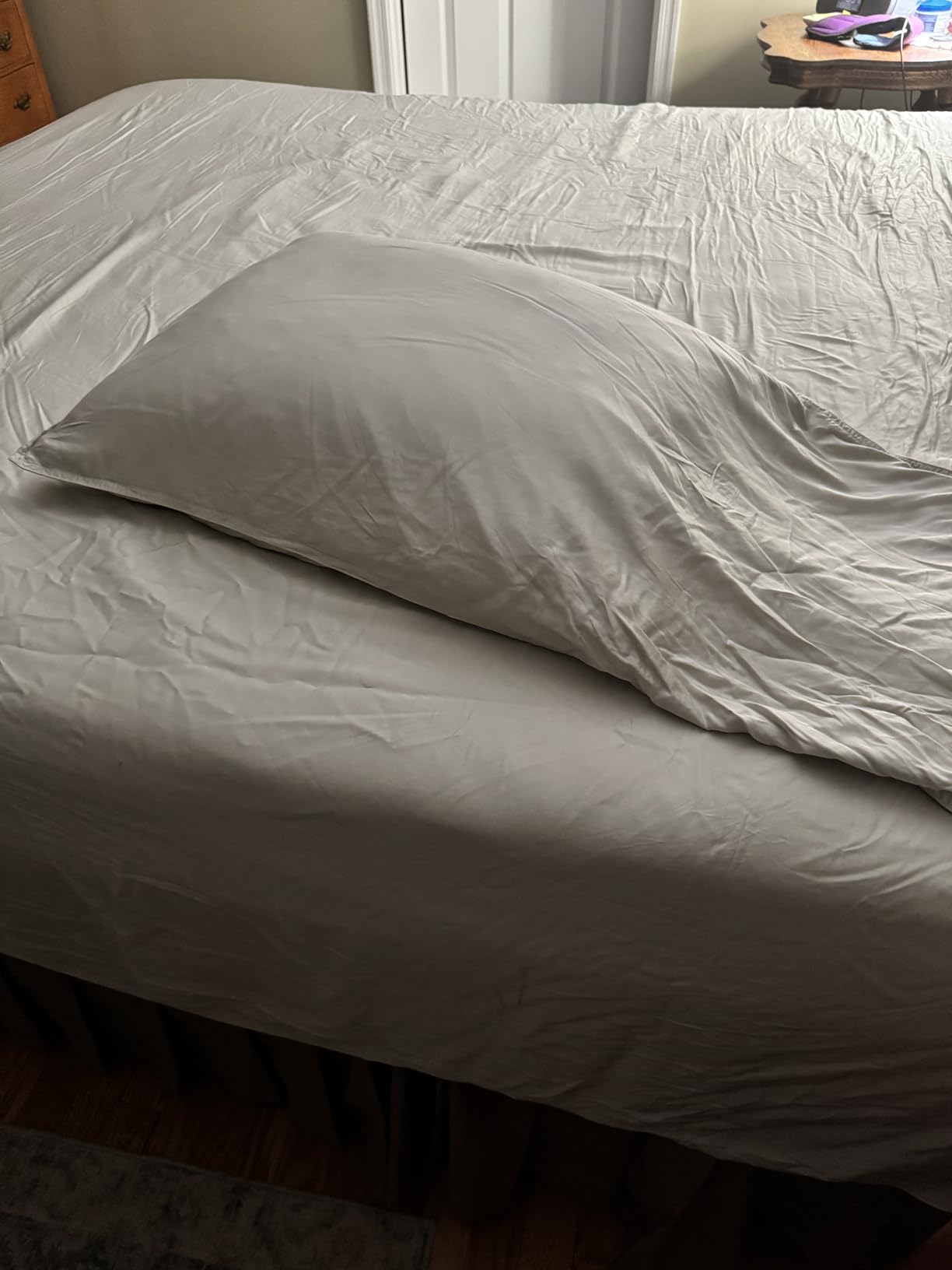 Pure Bamboo Queen Sheets, Genuine 100% Organic Viscose Derived from Bamboo Bed Sheet Set, Luxuriously Soft & Cooling, Double Stitching, 2 Year Quality Promise (Queen, White) customer photo 2