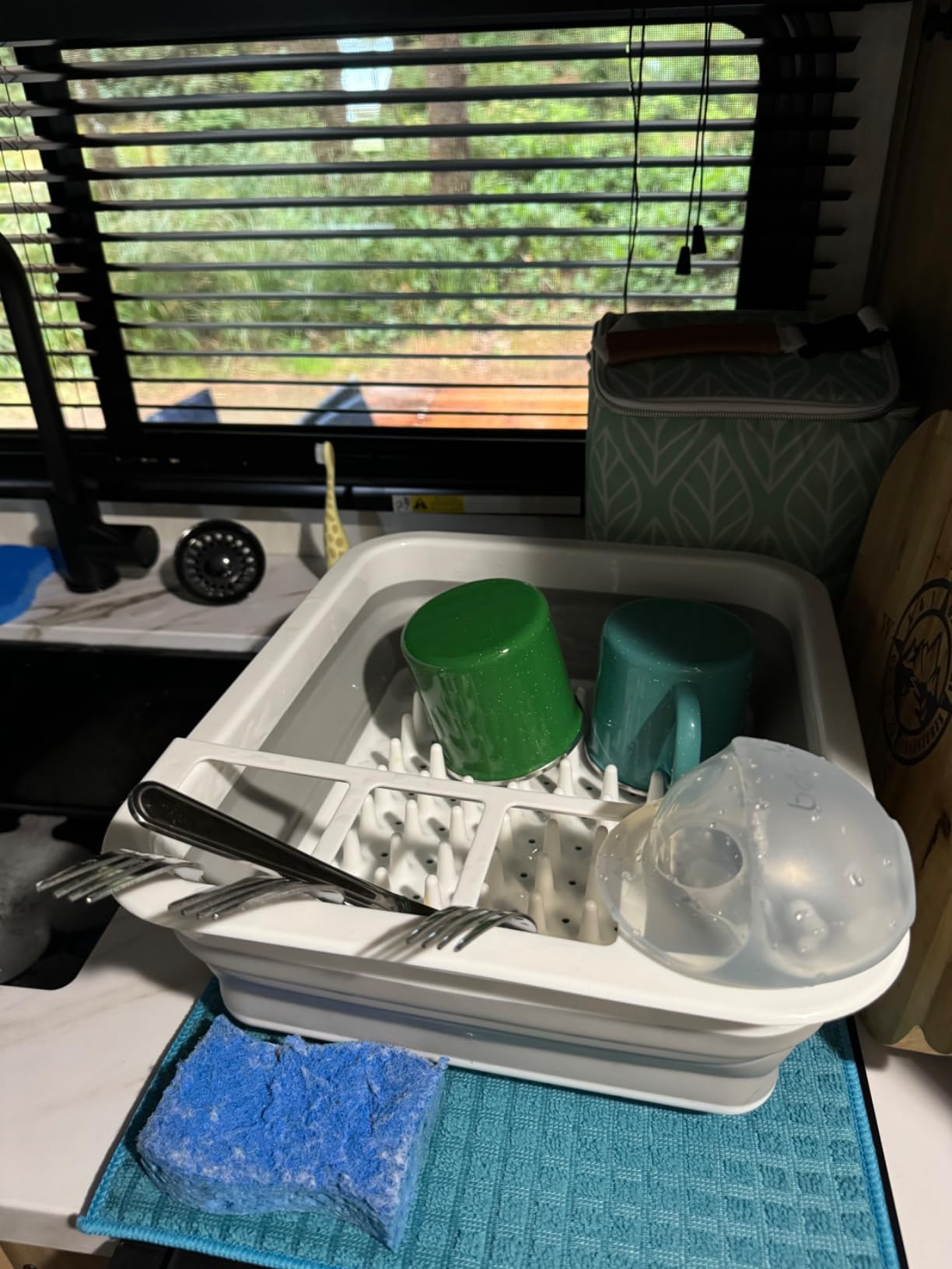 Collapsible Dish Drying Rack Portable Dish Drainer Dinnerware Organizer for Kitchen RV Campers Storage customer photo 1