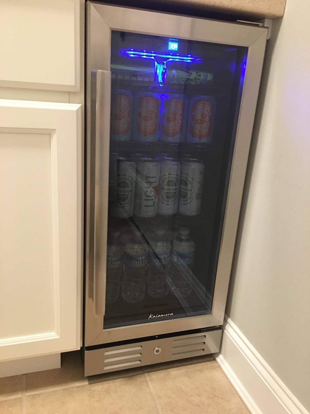Kalamera 24 inch Stainless Steel Beverage Refrigerator, Under Counter Beverage Cooler for 154 Cans with 32-41F Temperature Range - Soda and Beer Refrigerator with Soild Stainless Door customer photo 1