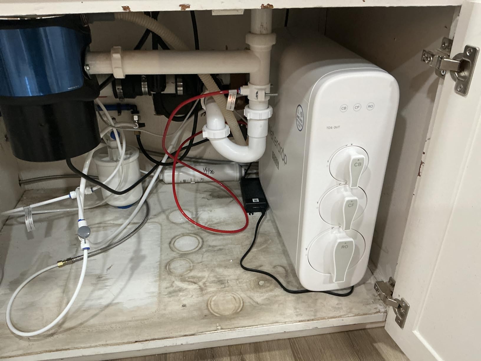 Waterdrop G3P600 Reverse Osmosis System, 8 Stage Tankless Reverse Osmosis Water Filter, NSF/ANSI 42 & 53 & 58 & 372 Certified, Under Sink RO System, 2:1 Pure to Drain, Smart LED Faucet customer photo 1