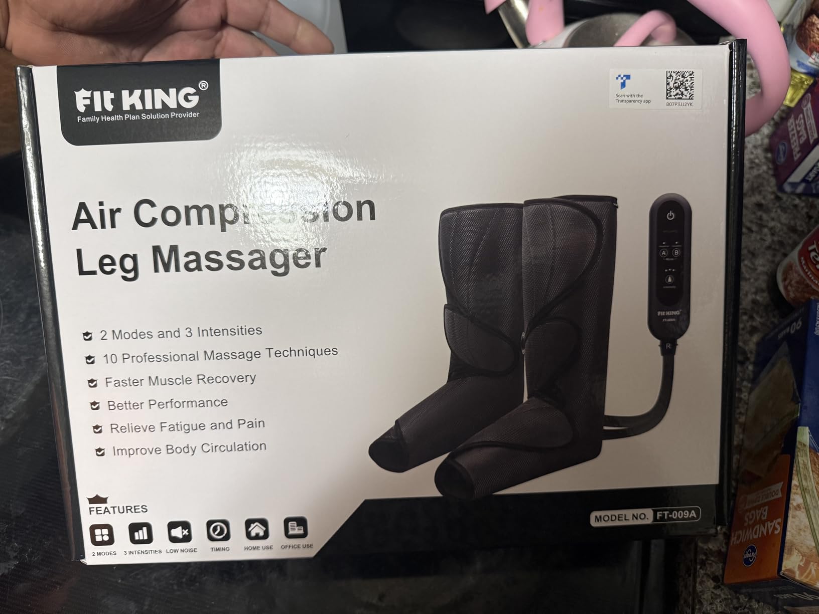 FIT KING Leg Massager for Circulation and Pain Relief, Air Compression Leg and Foot Massager to Relieve Pain Swelling Edema with 2 Size Extensions customer photo 1