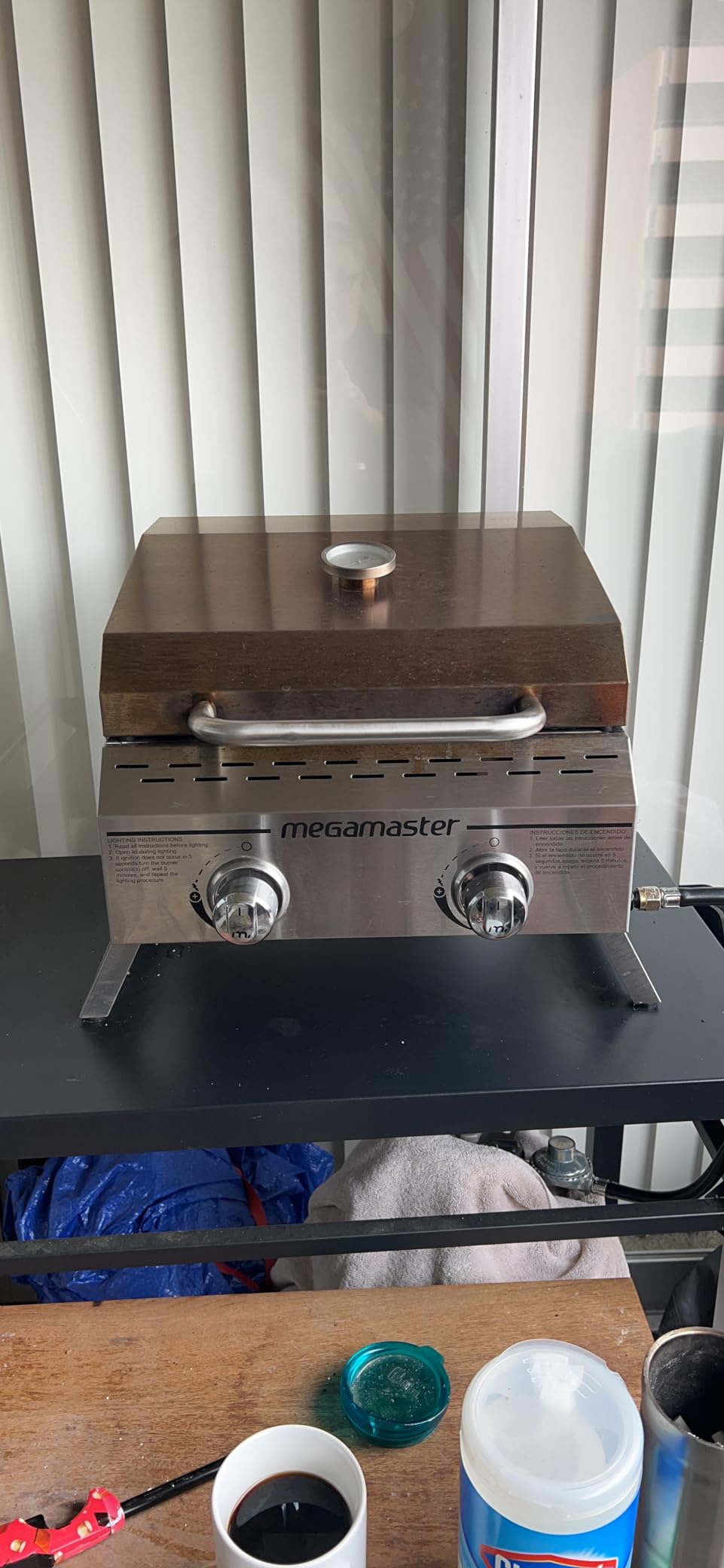 Megamaster 2-Burner Stainless Steel Portable Gas Grill with Built-In Lid, 16,000 BTUs, Foldable Legs, Small Propane Grill for Outdoor Cooking, Camping, Tailgating, Patios, and More - 820-0033M customer photo 2