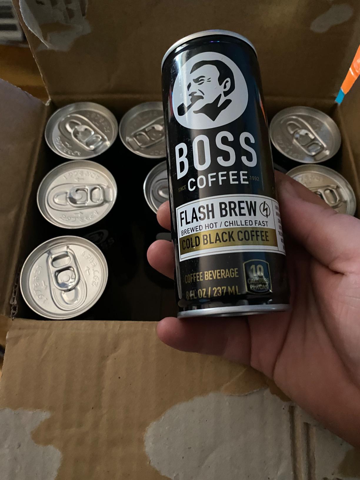 BOSS Coffee by Suntory - Japanese Flash Brew Original Black Coffee, 8oz 12 Pack, Imported from Japan, Espresso Doubleshot, Ready to Drink, Keto Friendly, Vegan, No Sugar, No Dairy customer photo 2