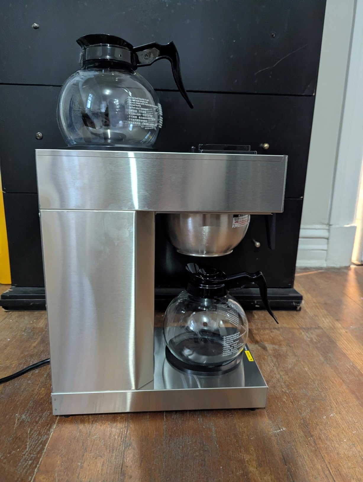 SYBO 12-Cup Commercial Drip Coffee Maker, Pour Over Coffee Maker Brewer with 2 Glass Carafes and Warmers, Stainless Steel Cafetera SF-CB-2GA customer photo 1