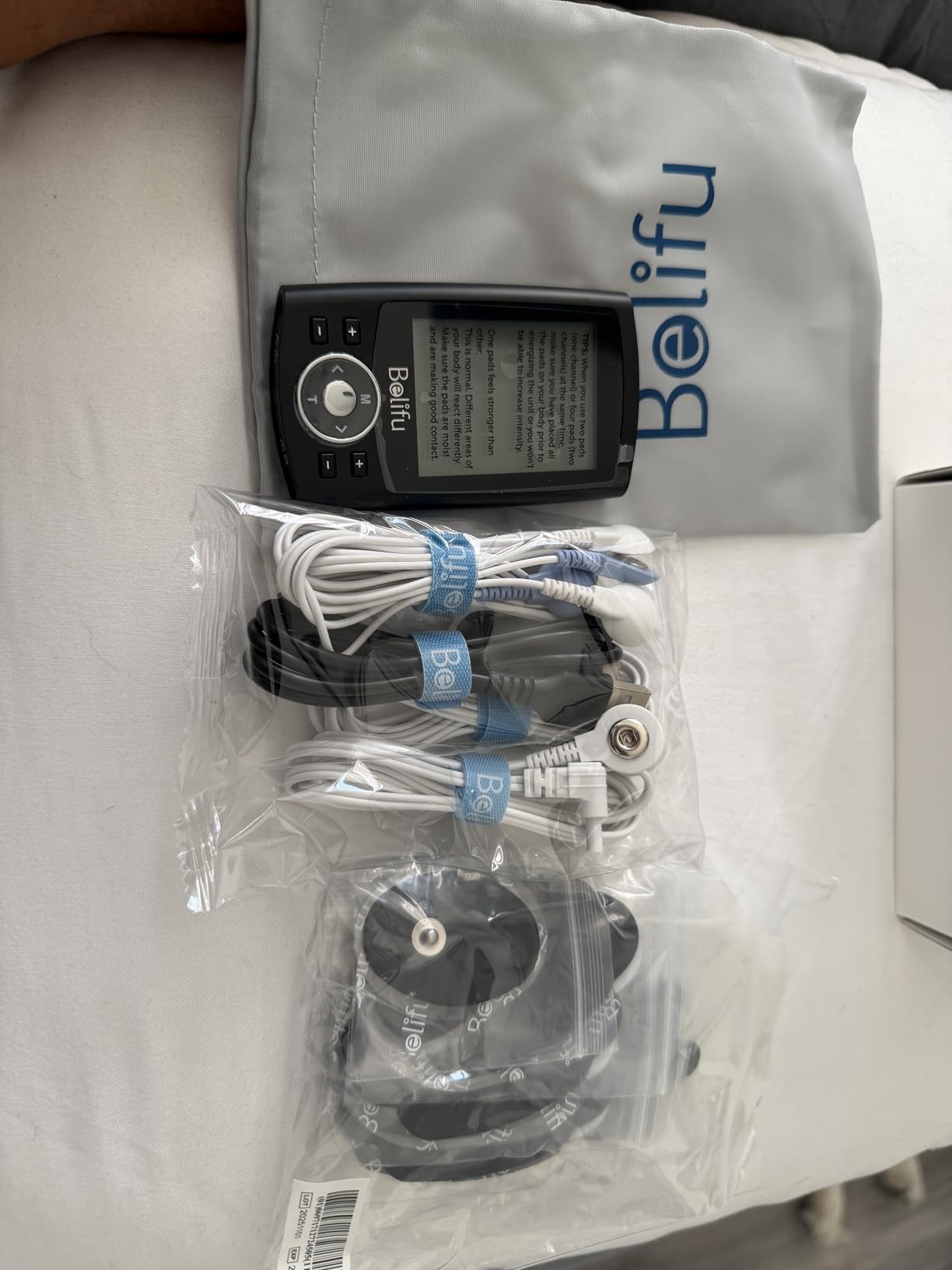 Belifu Dual Channel TENS EMS Unit 24 Modes Muscle Stimulator for Pain Relief Therapy, Electronic Pulse Massager with 10 Pads customer photo 2