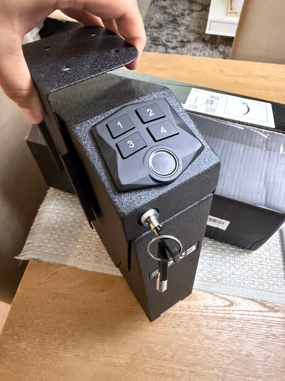 RPNB Mounted Gun Safe, California DOJ Certified Handgun Safe, Auto Open Lid Smart Pistol Safe with Biometric Fingerprint or Keypad Lock customer photo 1