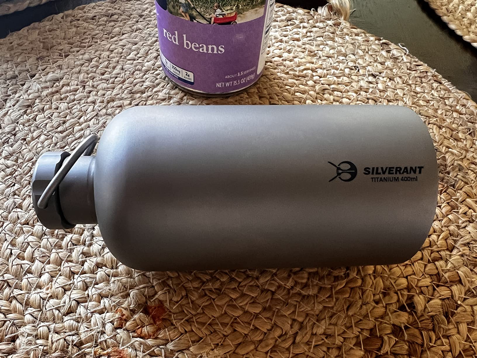 SILVERANT Titanium Ultralight 400Ml, 14 Fl Oz Leakproof Outdoor Camping Hiking Sports Water Bottle with Insulating Thermal Sleeve and Clip Loop Cap customer photo 1