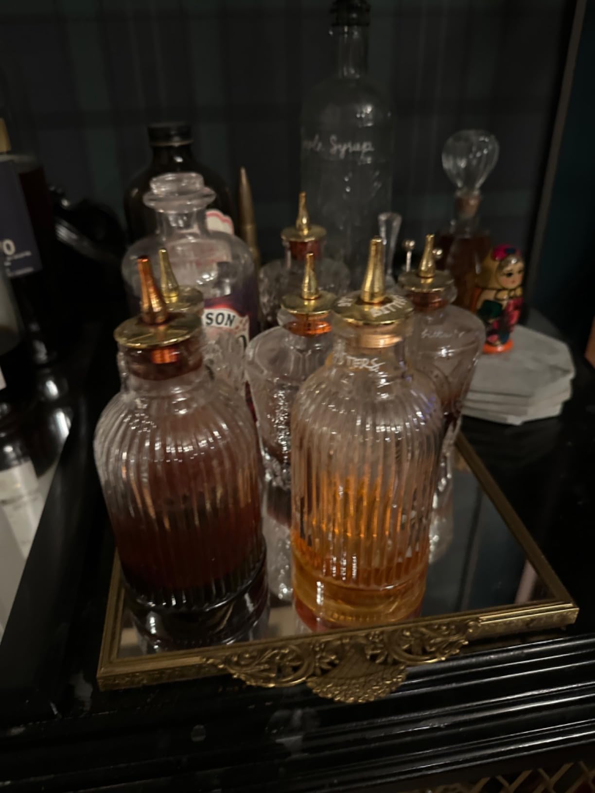 LINALL Bitters Bottle Set - Glass Vintage Bottle, Decorative Bottles with Dash Top, Dasher Bottles for Making Cocktail Great For Bartender Home Bar (3 pack) customer photo 2