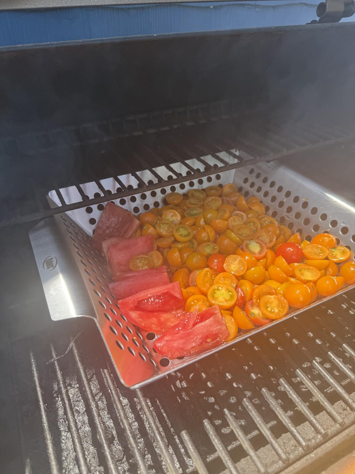 Kaluns Heavy Duty Stainless Steel Vegetable Grill Basket, Rectangular, Silver, Dishwasher Safe Grills and Vegetables customer photo 2