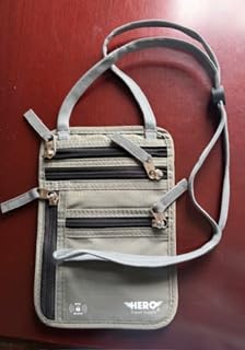 HERO Neck Wallet - RFID Blocking Passport Holder, Easy to Conceal Travel Pouch (Army Grey) customer photo 2