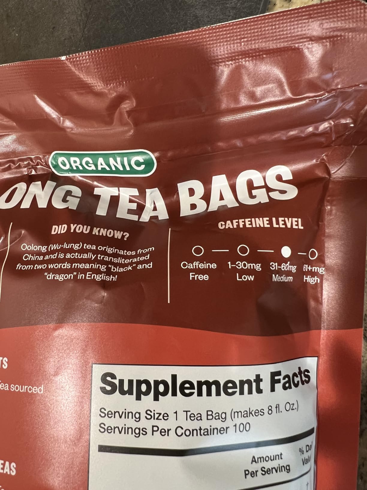 FGO Organic Oolong Tea, Eco-Conscious Tea Bags, 100 Count customer photo 2