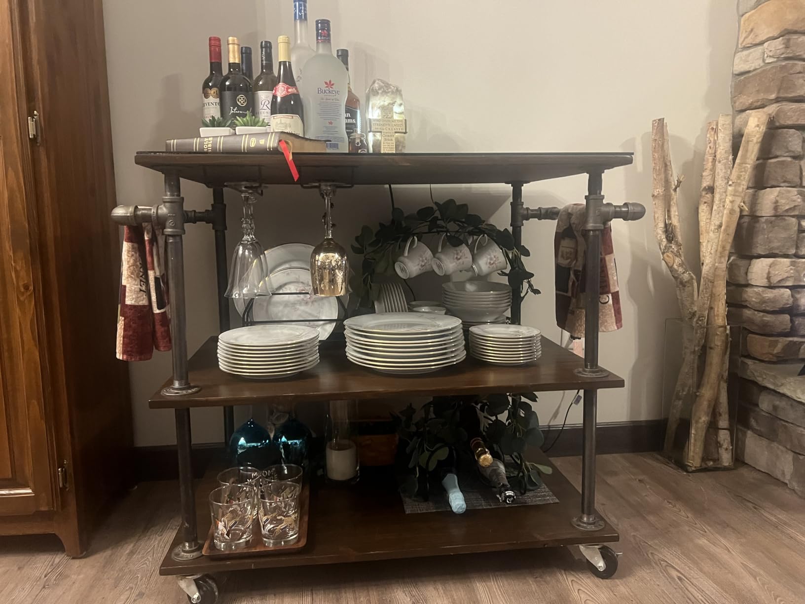 Coffee Cup Holder Stand - Wrought Iron Mug Rack and Dishes Organizer - Drainer Storage Drying Rack customer photo 1