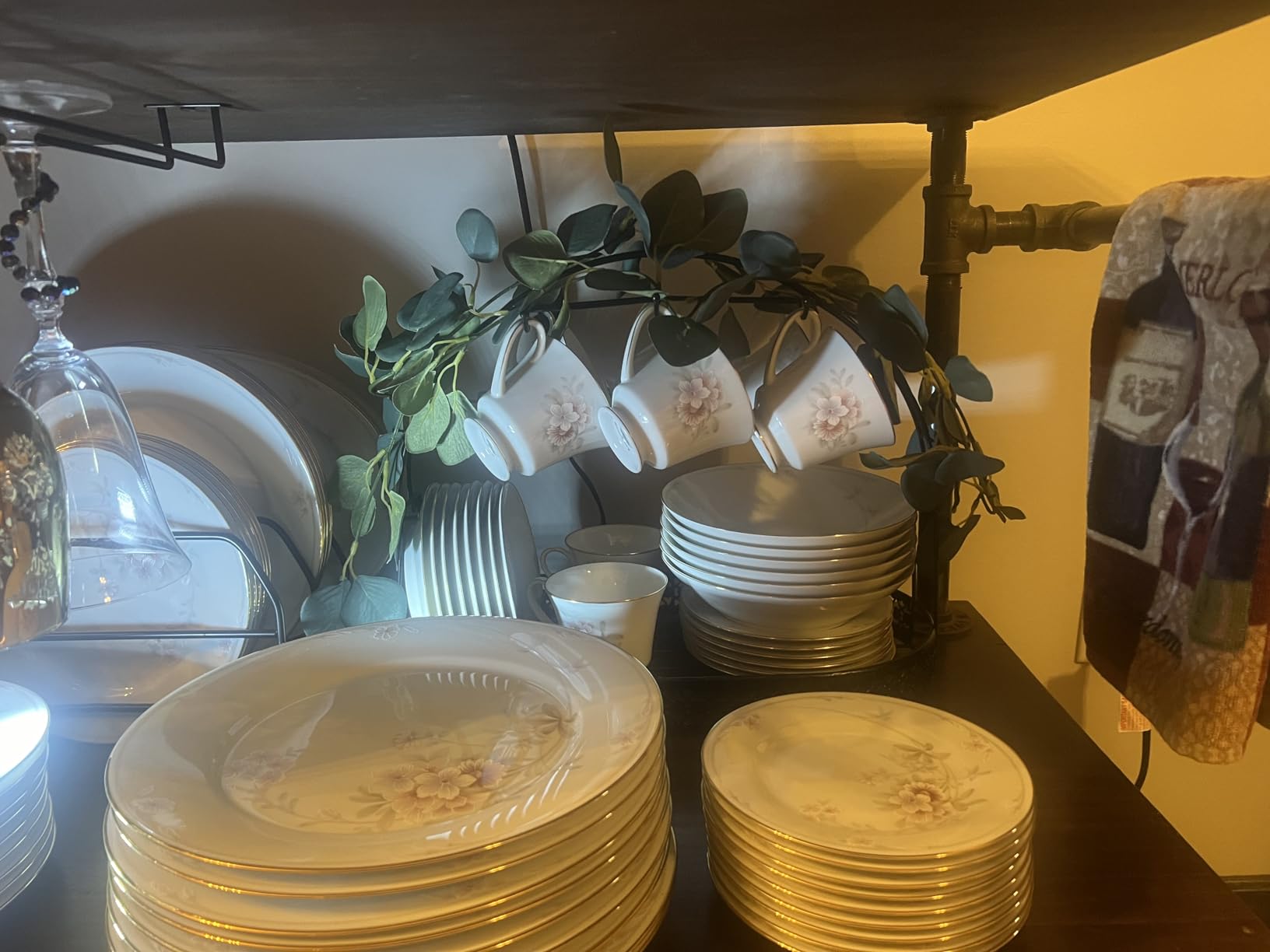 Coffee Cup Holder Stand - Wrought Iron Mug Rack and Dishes Organizer - Drainer Storage Drying Rack customer photo 2