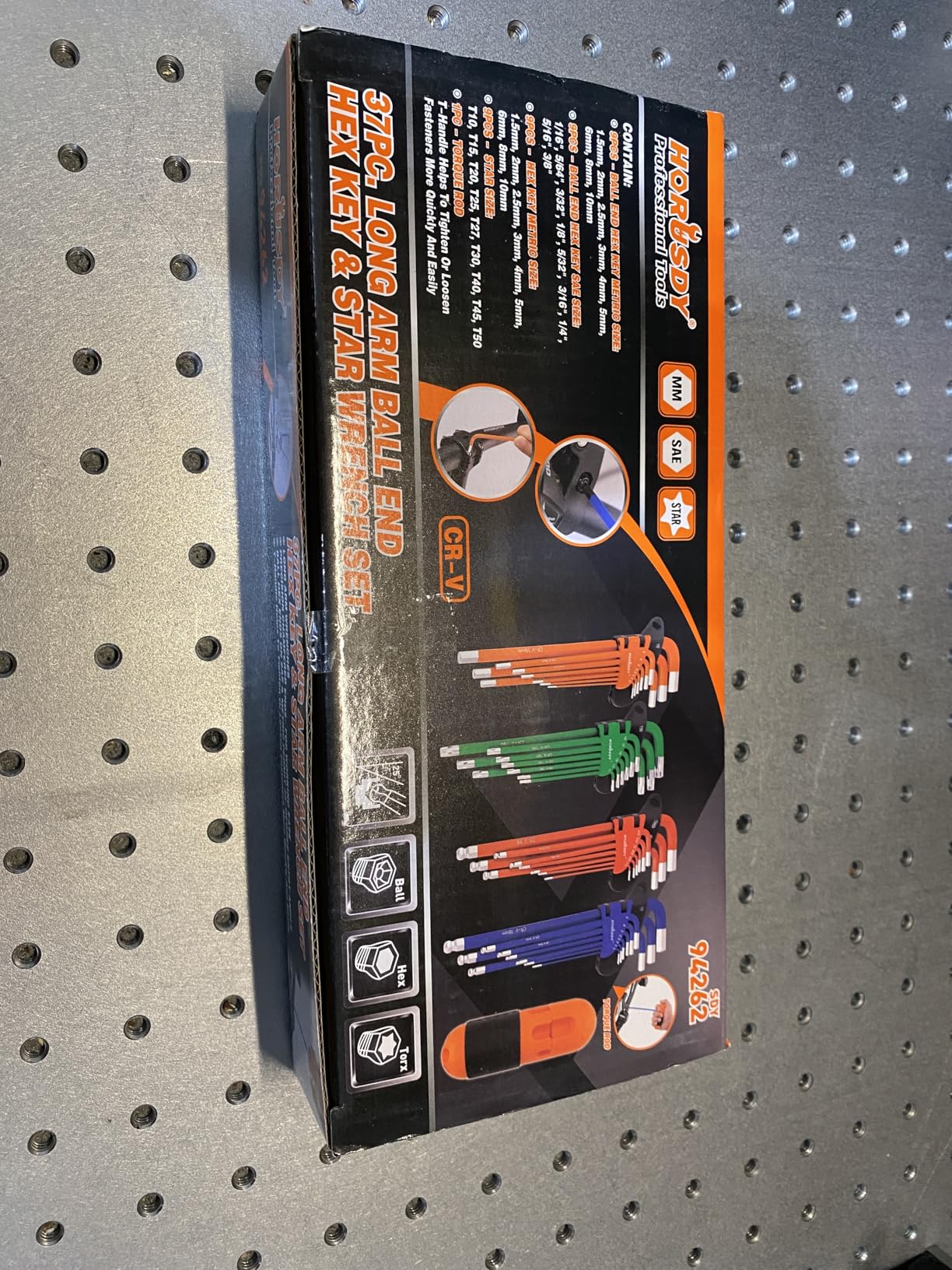 HORUSDY 37PCS Hex Key Allen Wrench Set, SAE & Metric Star Long Arm Ball End Hex Key Set customer photo 2