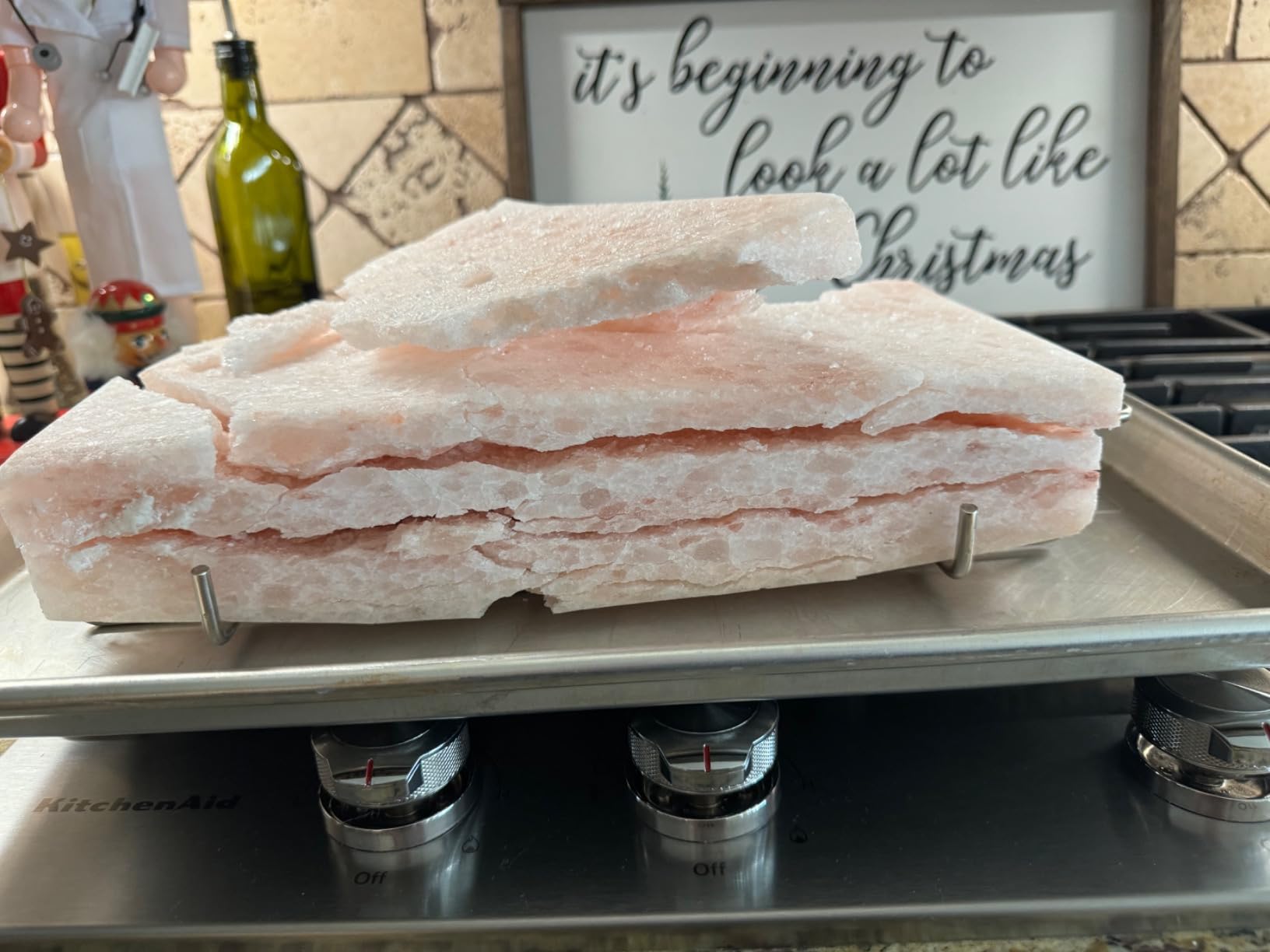 POHS 2 INCHES THICK Himalayan Salt Block For Grilling, Searing, Cooking, BBQ, Himalayan Salt Slab with Premium Quality Stainless Steel Holder 12x8x2 Inches customer photo 1